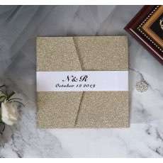 Square  Wedding Invitation Laser Cut Glitter Card Holiday Greeting Card